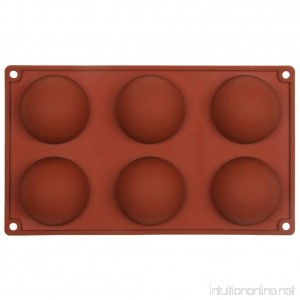 Home-Best-Buy Silicone Baking Mould Hemisphere 6-Cavity Half Circle DIY Cake Baking Mould Silicone Mold for Making Delicate Chocolate Desserts Ice Cream Bombes Cakes Soap etc (Hemisphere) - B01N7RL8DO
